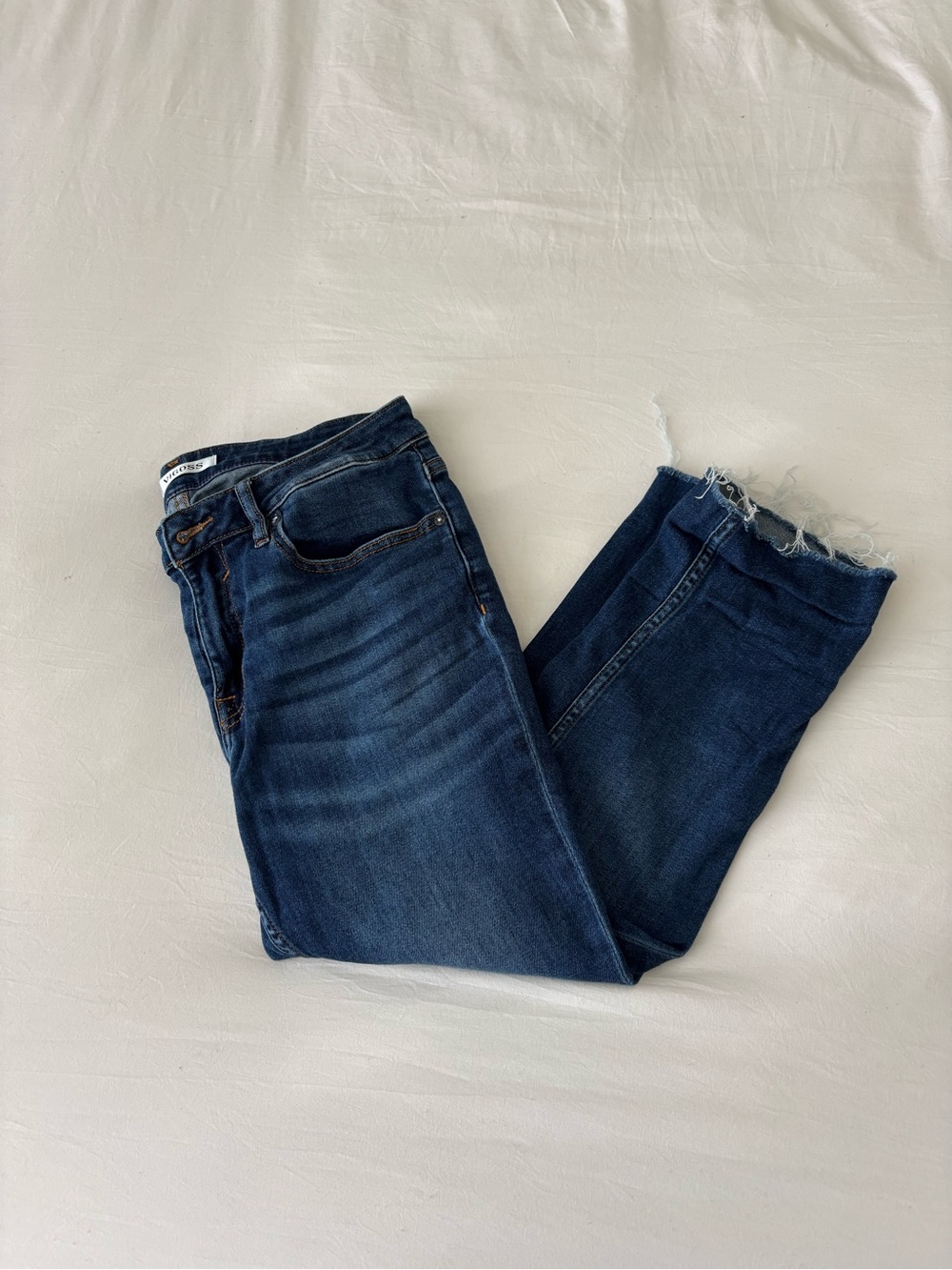 Vigoss Marley Crop Straight Jeans Medium Wash Size 30